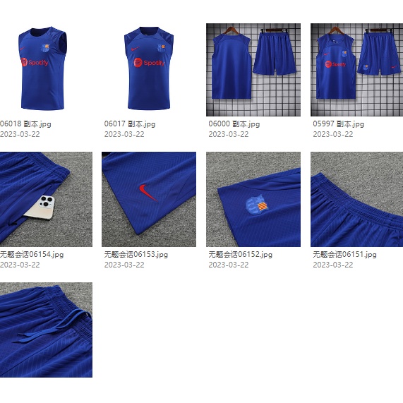 ชุดฝึกซ้อมฟุตบอล-แขนกุด-barcelona-23-24-s-xxl