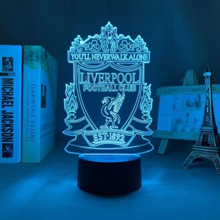 Liverpool F.C. โคมไฟตั้งโต๊ะ รูปฟุตบอล 3d เรืองแสง สร้างสรรค์ สําหรับตกแต่งห้อง