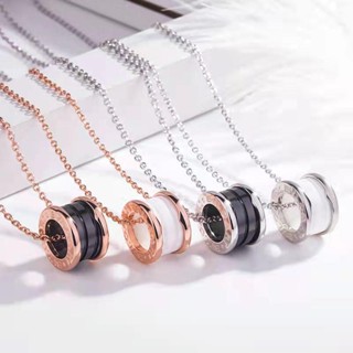 Bvlgari สร้อยคอเซรามิค สีแดง หรูหรา สีดํา สําหรับผู้ชาย ผู้หญิง