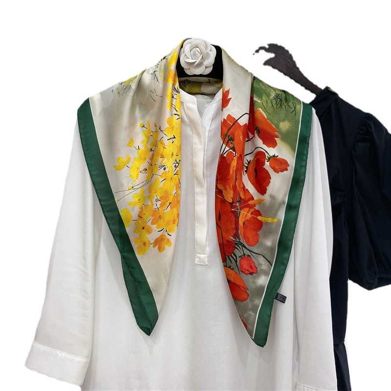 xiaoxiangfeng-ผ้าพันคอ-ผ้าซาติน-ผ้าไหม-พิมพ์ลาย-สีดํา-สีขาว-70-แบบ