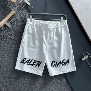 Balenciaga 2023 กางเกงขาห้าส่วน พิมพ์ลายกราฟฟิติ โลโก้ตัวอักษร แฟชั่นฤดูร้อน สําหรับผู้ชาย