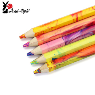 Angel Mark DEDEDEPRAISE ชุดดินสอสี 4 สี ดินสอสี ตะกั่วหนา ดินสอสี วาดภาพ ดินสอสีไม้ อุปกรณ์ศิลปะ โรงเรียน