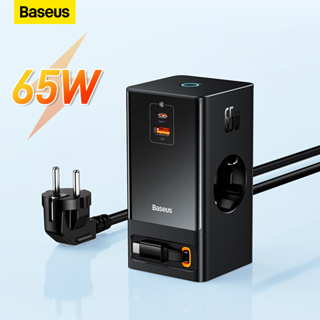 Baseus 65W PowerCombo ดิจิทัลเดสก์ท็อป รางปลั๊กไฟ พับเก็บได้-C 65W ชาร์จเร็ว สําหรับแล็ปท็อป โทรศัพท์ ชาร์จเร็ว