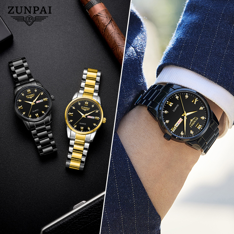 ภาพสินค้าWISHDOIT x ZUNPAI 100%ของแท้ นาฬิกาผู้ชายกันน้ำได้ สายสเตนเลส พร้อมกล่อง ดูเวลา ดูวันที่ เรืองแสง รับประกัน 3 ปี Men's Watch Waterproof 100%Original จากร้าน wishdoit.th บน Shopee ภาพที่ 5