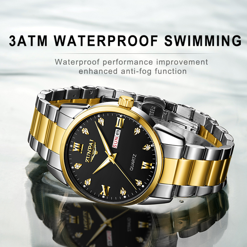 ภาพสินค้าWISHDOIT x ZUNPAI 100%ของแท้ นาฬิกาผู้ชายกันน้ำได้ สายสเตนเลส พร้อมกล่อง ดูเวลา ดูวันที่ เรืองแสง รับประกัน 3 ปี Men's Watch Waterproof 100%Original จากร้าน wishdoit.th บน Shopee ภาพที่ 4