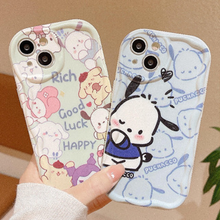 เข้ากันได้สำหรับเคส iPhone iPhone 11 เคสสำหรับ iPhone 14 Pro Max เคส เคสโทรศัพท์มือถือ การ์ตูนเส้นขอบครีมสุนัขอบเชยน่ารัก iPhone 13 Pro Max iPhone 12 Pro Max 11 7Plus 8Plus 6Plus XR xs เคส iPhone