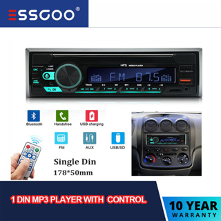 Essgoo ใหม่ เครื่องเล่น MP3 วิทยุ FM บลูทูธ รองรับ USB TF AUX 7 สี สําหรับรถยนต์ 2022