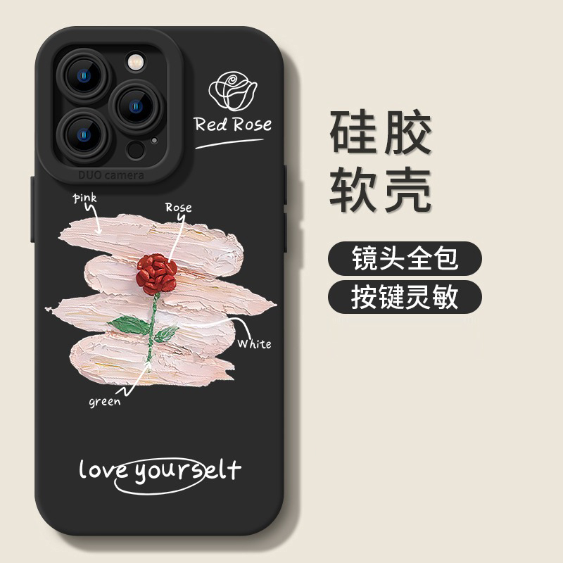 เคสโทรศัพท์มือถือนิ่ม-ลายดอกกุหลาบน่ารัก-สําหรับ-iphone-14-pro-max-i14-plus-13-pro-max-i13-13pro-11-pro-max-i11-x-xr-xs-max-7-plus-8-plus-12pro-12-pro-max