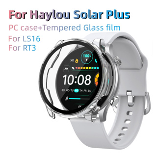 สําหรับ Haylou Solar Plus / Haylou RT3 / LS16 เคสนาฬิกา แข็ง PC เคสป้องกัน เคสกันกระแทก พร้อมฟิล์มกระจกนิรภัยหน้าจอ