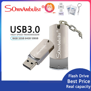 ภาพหน้าปกสินค้าSomnambulist USB3.0 360°แฟลชไดรฟ์ USB 1GB 2GB 4GB 8GB 16GB 32GB 64GB 128GB โลหะ สีเงิน กันน้ํา ทนทาน ที่เกี่ยวข้อง