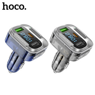 Hoco E75 เครื่องส่งสัญญาณบลูทูธ 5.0 สามพอร์ต PD 30W QC 3.0 ชาร์จเร็ว รองรับดิสก์ U แฮนด์ฟรี FM รถยนต์ USB C ชาร์จเร็ว แบบพกพา