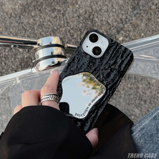 เคสโทรศัพท์มือถือแบบนิ่ม กันกระแทก ลายหิน 3D พร้อมกระจก แฟชั่น สําหรับ iPhone 14 13 12 11 Pro Max 14Pro
