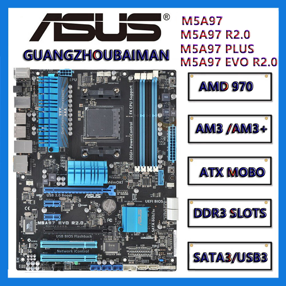 Asus M5A97 PLUS/M5A97 R2.0 / M5A97 EVO R2.0 AMD 970 เมนบอร์ด DDR3 ATX ...
