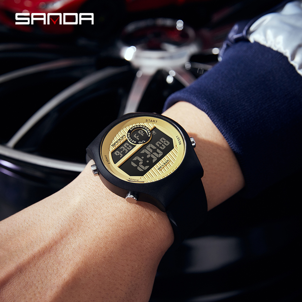 sanda-นาฬิกาข้อมือดิจิทัล-หน้าจอ-led-แบรนด์หรู-กันน้ํา-แฟชั่นสําหรับผู้ชาย