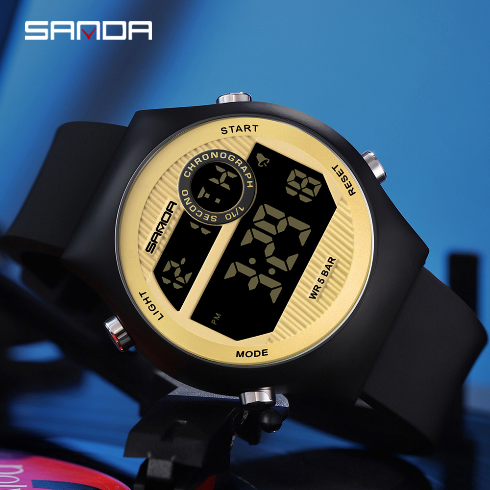 sanda-นาฬิกาข้อมือดิจิทัล-หน้าจอ-led-แบรนด์หรู-กันน้ํา-แฟชั่นสําหรับผู้ชาย