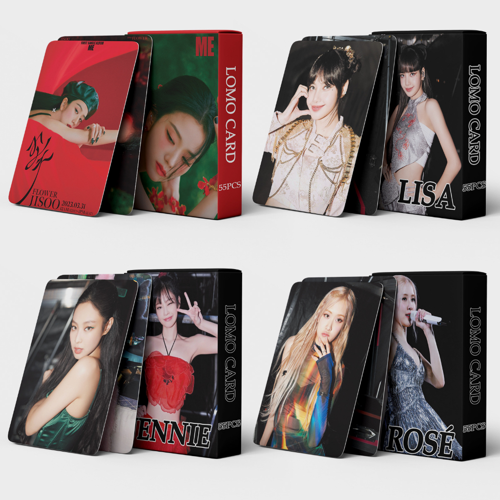 โฟโต้การ์ด-การ์ดโลโม่-blackpink-jisoo-flower-pc-unofficial-jennie-rose-lisa-55-ชิ้น-ชุด