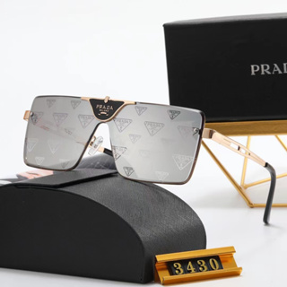 แว่นตากันแดด PRADA หรูหรา สไตล์วินเทจ สําหรับผู้หญิง และผู้ชาย 2023 3430