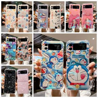 เคสโทรศัพท์มือถือ ซิลิโคนนิ่ม กันกระแทก ลายการ์ตูนโดราเอมอน สําหรับ Samsung z Flip 4 5G Galaxy z Flip 3
