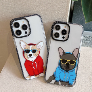 Corgi&amp;bulldog,ct เคสโทรศัพท์มือถือ TPU แบบหนา กันตก สําหรับ Iphone11 14 13 12 11 X 8 7 6 SE