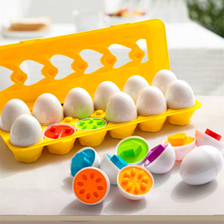 ของเล่นจิ๊กซอว์ปริศนา รูปไข่ 3D เสริมการเรียนรู้คณิตศาสตร์ สําหรับเด็ก 12 ชิ้น