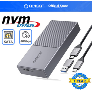 สินค้า Orico เคสอลูมิเนียม USB4.0 M.2 NVMe SSD Enclosure 40Gbps PCIe3.0x4 สําหรับ Thunderbolt 3 4 USB3.2 USB 3.1 3.0 Type-C(M208C3-U4)