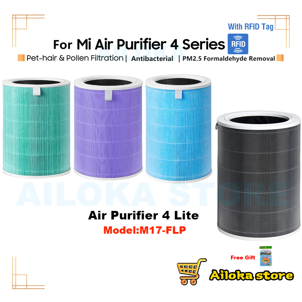 แผ่นกรอง-hepa-แผ่นกรองคาร์บอน-oem-สําหรับเครื่องฟอกอากาศ-for-xiaomi-mi-smart-air-purifier-4-lite-m17-flp