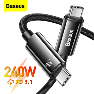 Baseus สายเคเบิลพาวเวอร์ 240W USB C PD3.1 ชาร์จเร็ว Type C สําหรับ MacBook Samsung S22 Xiaomi USB C เป็น USB C PD 48V5A