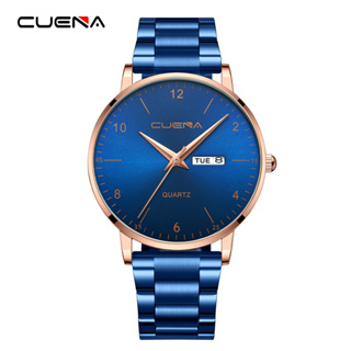 Cuena นาฬิกาข้อมือควอทซ์ แบรนด์หรู แฟชั่นสําหรับผู้ชาย 6033