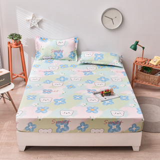 Dansunreve ผ้าปูที่นอน 3 ฟุต 5ฟุต ผ้าปูที่นอน ปลอกหมอน แบบนิ่ม ลายดอกไม้ สัตว์น่ารัก bed sheet