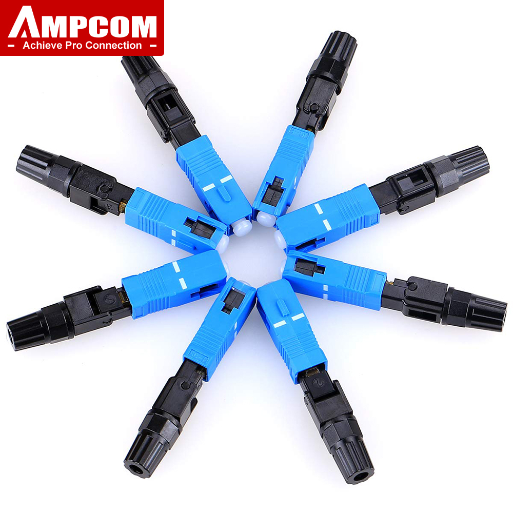 ampcom-อะแดปเตอร์เชื่อมต่อไฟเบอร์ออปติก-โหมดเดียว-sc-upc-apc-สําหรับสายเคเบิลออปติคอล-9-125um-sm-ftth