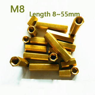 M8 น็อตหกเหลี่ยม ทองเหลือง ทองแดง ยาว 8~55 มม.