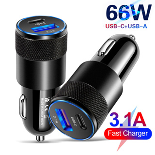 อะแดปเตอร์ชาร์จโทรศัพท์มือถือ 66w Usb 3.0 Type c ชาร์จเร็ว สําหรับ i-Phone 14 13 12 11 Pro Max In Car Travel Android Charger