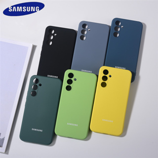 Samsung Galaxy A34 A54 5G TPU เคสโทรศัพท์มือถือ ผ้าไหม ซิลิโคนเหลว ป้องกันด้านหลัง พร้อมโลโก้