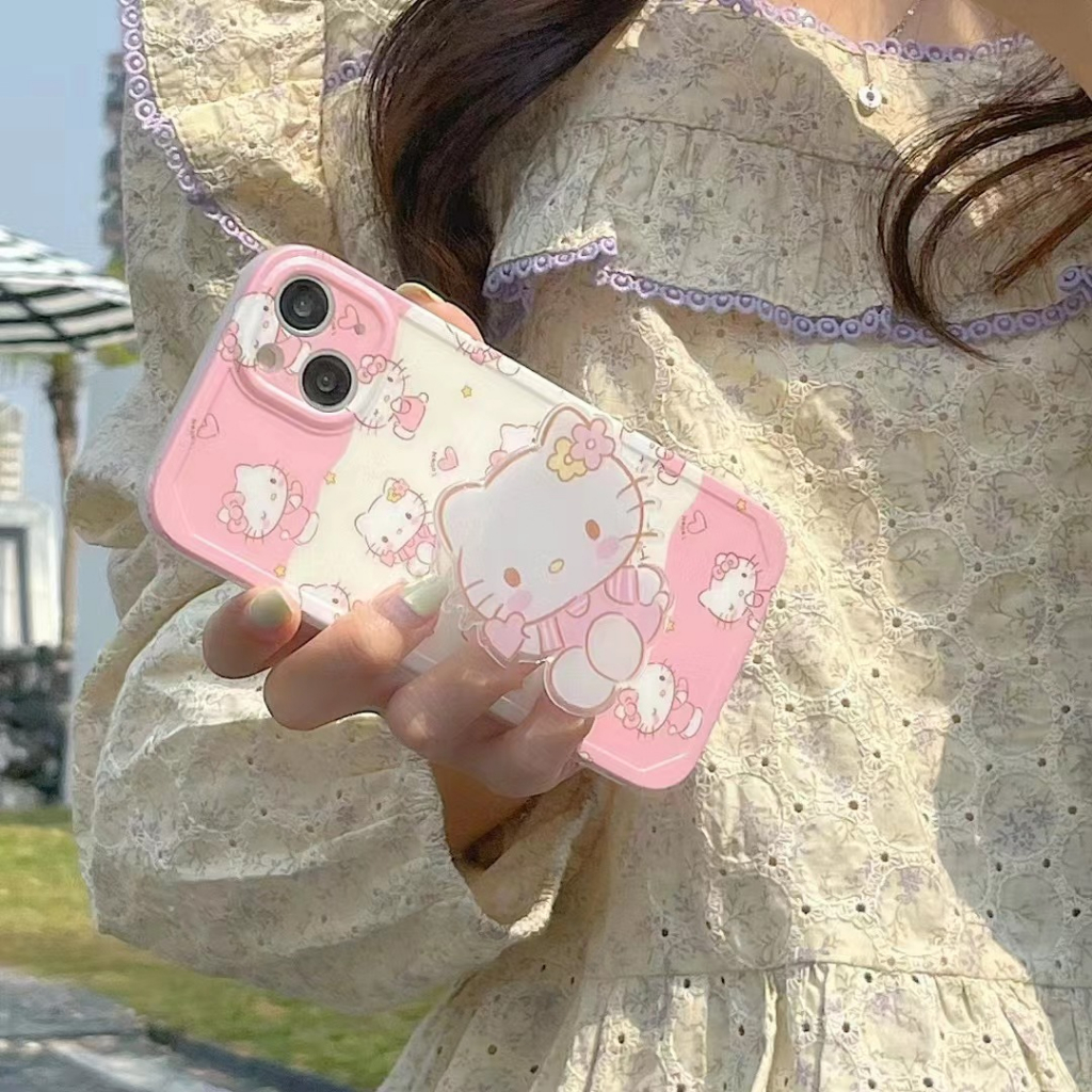 เคสโทรศัพท์มือถือ-tpu-นิ่ม-ลายการ์ตูนแมว-สีชมพู-สําหรับ-iphone-12pro-13pro-14-14promax-14pro-12promax-11