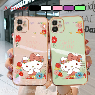 เคส Samsung A71 A53 A52 A52S A51 A50 A50S A33 A32 A31 A30 A30S A20 A10 4G 5G Plating Protect Camera Hello Kitty Soft Case