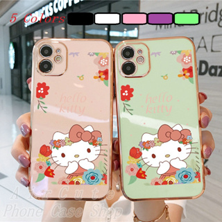 เคส Realme Narzo 50i 50A Prime Realme 9 Pro+ 8 5 5i C35 C21 C11 C3 Pro Plus 4G 5G 2020 2021 2022 Plating Protect Camera Hello Kitty Soft Case