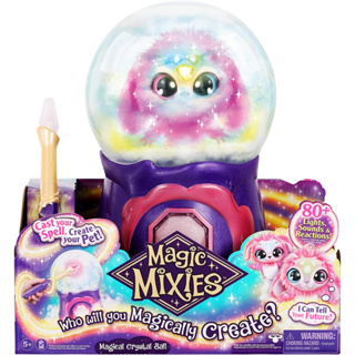 Magic Mixies Magical Misting Crystal Ball with Interactive 8 inch Pink Plush Toy and 80+ Sounds and Reactions Magic Mixies Magical Misting Crystal Ball พร้อมของเล่นตุ๊กตาสีชมพู 8 นิ้ว แบบโต้ตอบและเสียงและปฏิกิริยา 80+