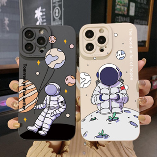 เคสโทรศัพท์มือถือ ขอบสี่เหลี่ยม ลายนักบินอวกาศ นักบินอวกาศ สําหรับ Xiaomi Redmi Note 12 4G Pro 5G 9S 9A 12C