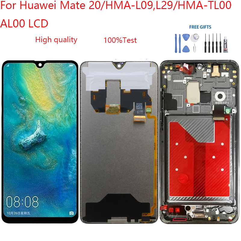 อะไหล่หน้าจอสัมผัสดิจิทัล LCD แบบเปลี่ยน สําหรับ Huawei Mate 20 HMA-L09 ...