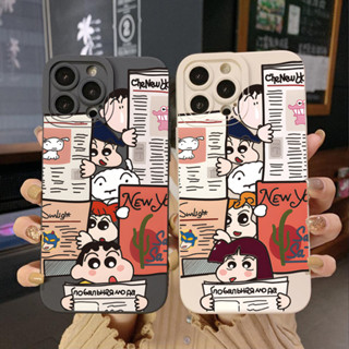 เคสโทรศัพท์มือถือ ขอบสี่เหลี่ยม ลายการ์ตูนชินจัง สําหรับ Xiaomi Redmi Note 12 4G Pro 5G 9S 9A 12C