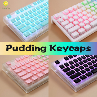 [In stock]Pudding Keycaps PBT Doubleshot OEM Back Light for Mechanical Keyboards Milk White Pink Black Gh60 Poker 87 Tkl 104 108 Ansi ISO