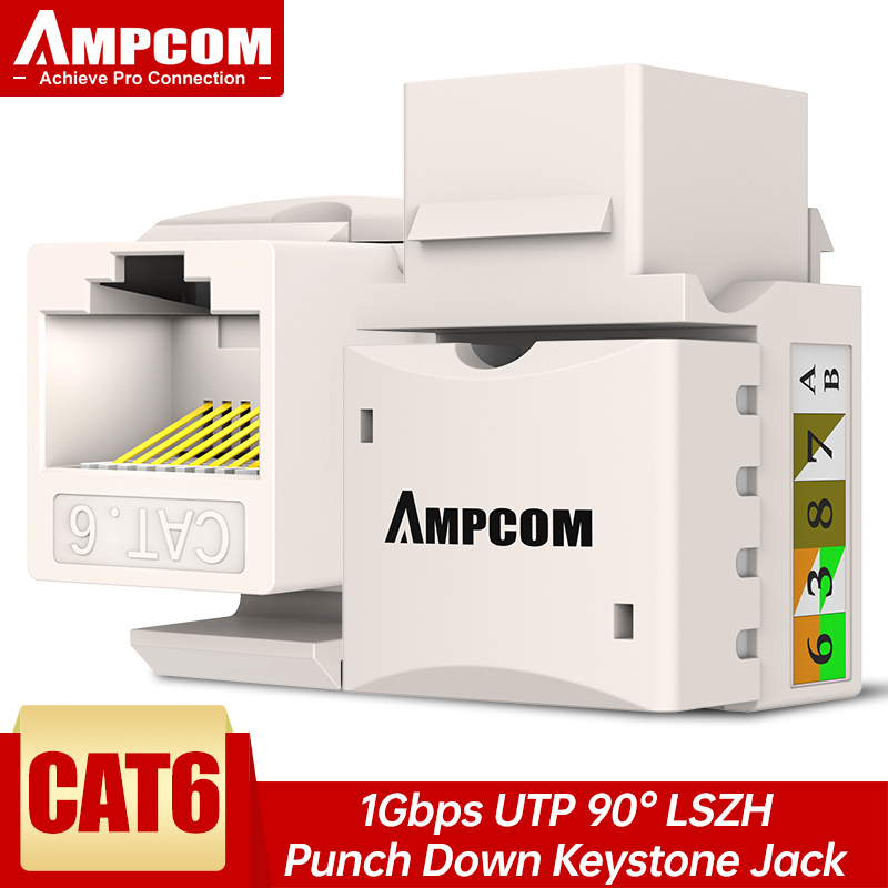 ampcom-cat6-แจ็คคีย์สโตน-โมดูลขั้วต่อโมดูลปลั๊กอะแดปเตอร์ติดผนัง-rj45