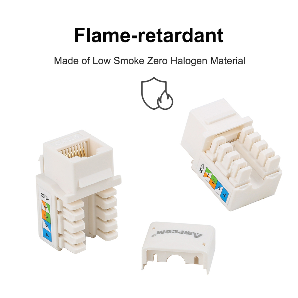 ampcom-cat6-แจ็คคีย์สโตน-โมดูลขั้วต่อโมดูลปลั๊กอะแดปเตอร์ติดผนัง-rj45