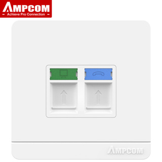 Ampcom RJ11 RJ45 ซ็อกเก็ตติดผนัง 1 พอร์ต 2 พอร์ต 4 พอร์ต