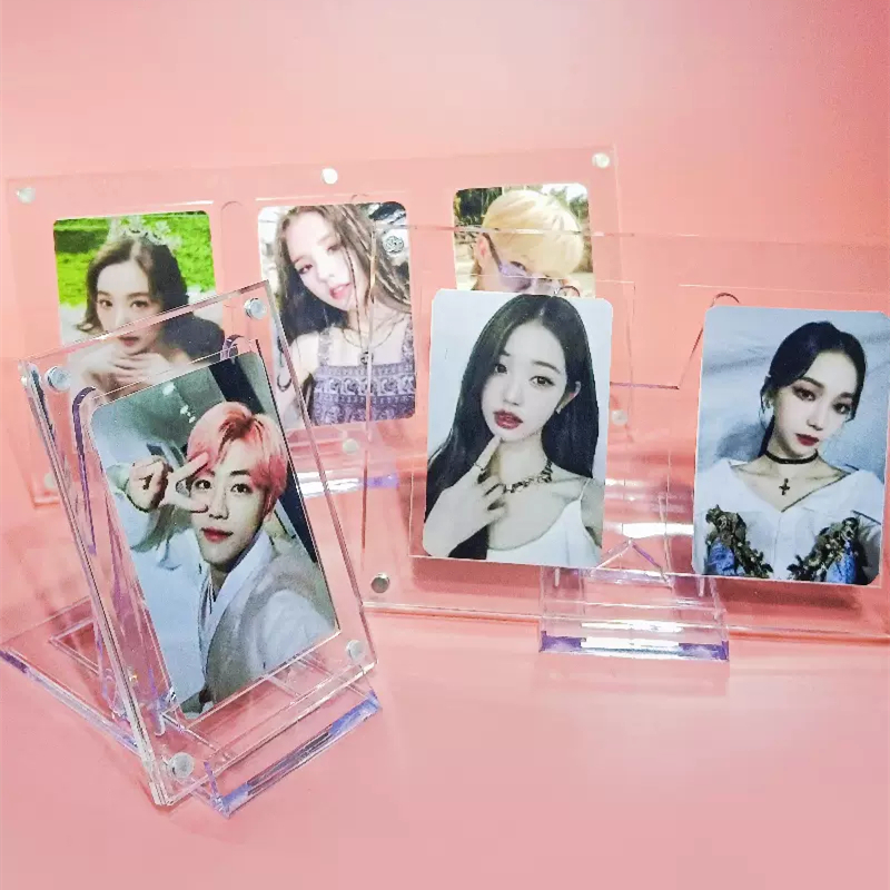 กรอบรูปอะคริลิค-หลายขนาด-พร้อมฐานวาง-ไอดอล-การ์ดรูปภาพ-โปสการ์ด-แสดงผล-เดสก์ท็อป-เกมการ์ด-คอลเลกชัน