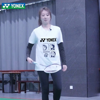 Yonex ชุดเสื้อกีฬาแบดมินตันลําลอง ระบายอากาศ แบบแห้งเร็ว สําหรับผู้ชาย และผู้หญิง