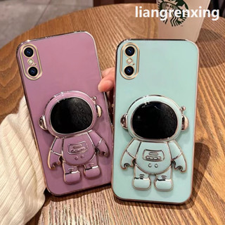 เคส iphone x s xr xs max เคสโทรศัพท์มือถือ ซิลิโคนนิ่ม กันกระแทก ลายนักบินอวกาศ พร้อมที่ตั้งวาง สําหรับ iphone x s xr xs max DDYHY03 น่ารัก ลายการ์ตูน กันกระแทก