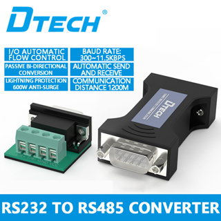 Dtech อะแดปเตอร์แปลงอนุกรม RS232 เป็น RS485 พร้อมบล็อกเทอร์มินัล 4 ตําแหน่ง รองรับข้อมูลการสื่อสาร 600W ป้องกันการกระชาก