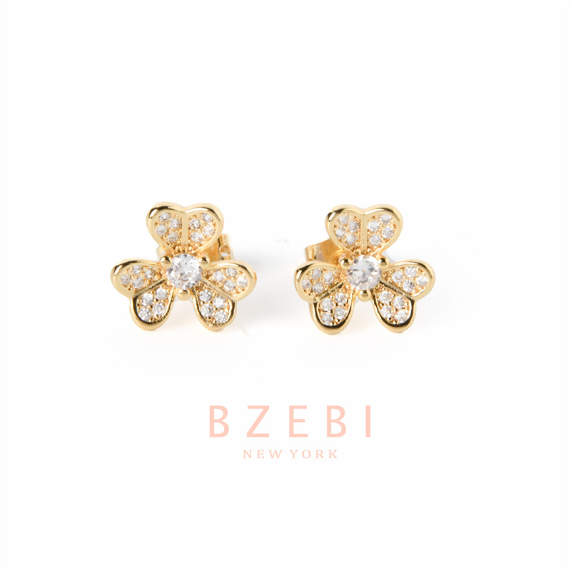 bzebi-ต่างหูห่วง-แฟชั่น-ต่างหูดอกไม้-สแตนเลส-เครื่องประดับ-earrings-เพชร-ห่วง-18k-สําหรับผู้หญิง-1172e