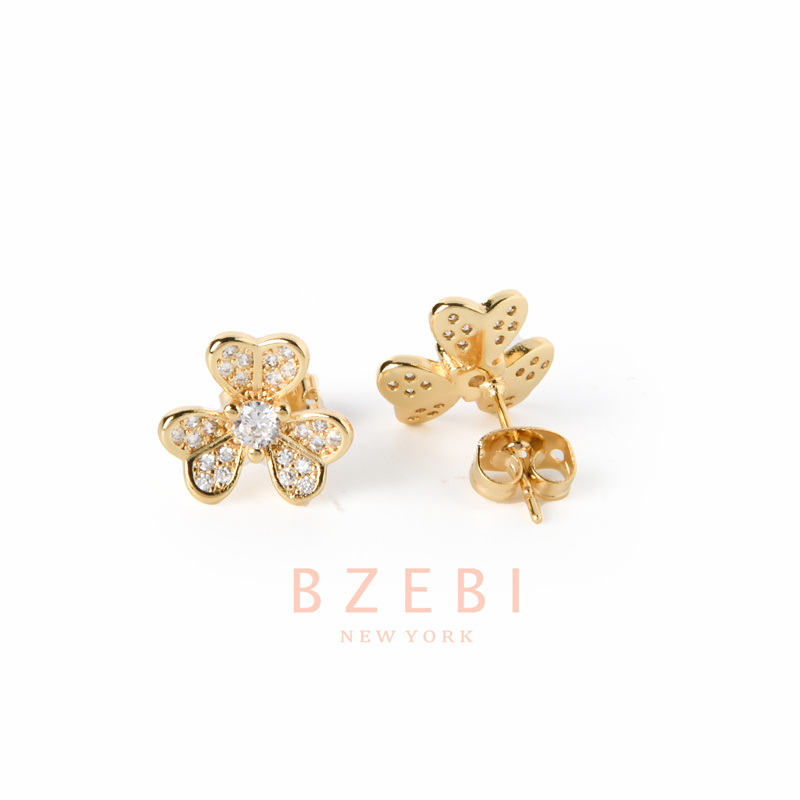 bzebi-ต่างหูห่วง-แฟชั่น-ต่างหูดอกไม้-สแตนเลส-เครื่องประดับ-earrings-เพชร-ห่วง-18k-สําหรับผู้หญิง-1172e